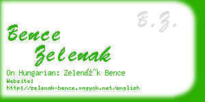 bence zelenak business card